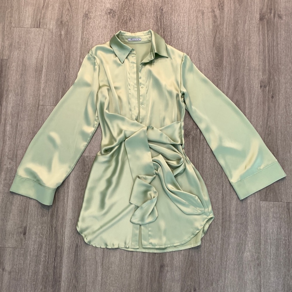Sage Green Shirt Dress